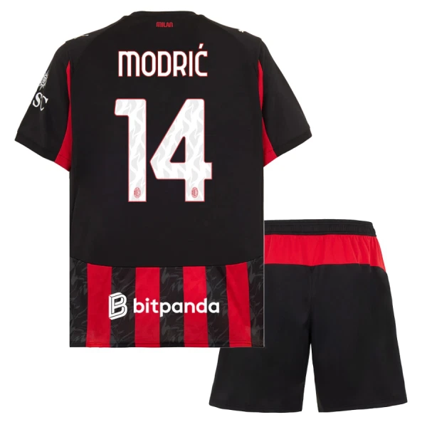 AC Milan Modrić 14 Fotbollströja Barn Hemma 2025/26 AC Milan Modrić 14 Fotbollströja Barn Hemma 2025/26