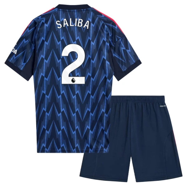 Arsenal Saliba 2 Fotbollströja Barn Borta 2025/26