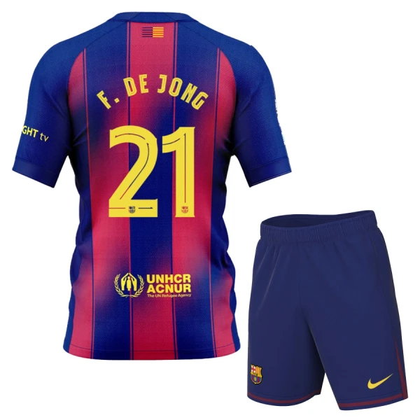 FC Barcelona Frenkie de Jong 21 Fotbollströja Barn Hemma 2025/26 FC Barcelona Frenkie de Jong 21 Fotbollströja Barn Hemma 2025/26