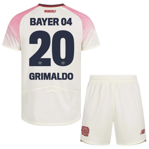 Bayer Leverkusen Alejandro Grimaldo 20 Fotbollströja Barn Borta 2025/26 Bayer Leverkusen Alejandro Grimaldo 20 Fotbollströja Barn Borta 2025/26