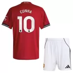 Manchester United Cunha 10 Fotbollströja Barn Hemma 2025/26