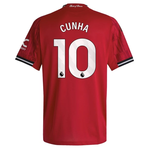 Manchester United Cunha 10 Fotbollströja Hemma 2025/26 Manchester United Cunha 10 Fotbollströja Hemma 2025/26