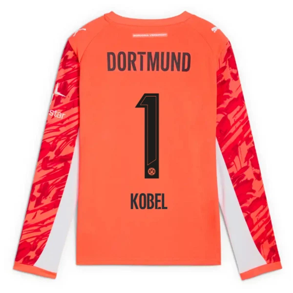 Borussia Dortmund Kobel 1 Målvakt Fotbollströja 2025/26 Röd Långärmad Borussia Dortmund Kobel 1 Målvakt Fotbollströja 2025/26 Röd Långärmad