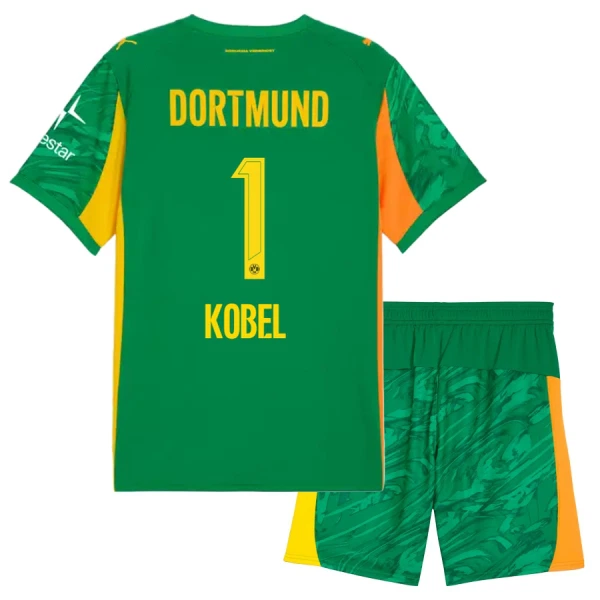 Borussia Dortmund Kobel 1 Målvakt Fotbollströja Barn 2025/26 Grön Borussia Dortmund Kobel 1 Målvakt Fotbollströja Barn 2025/26 Grön
