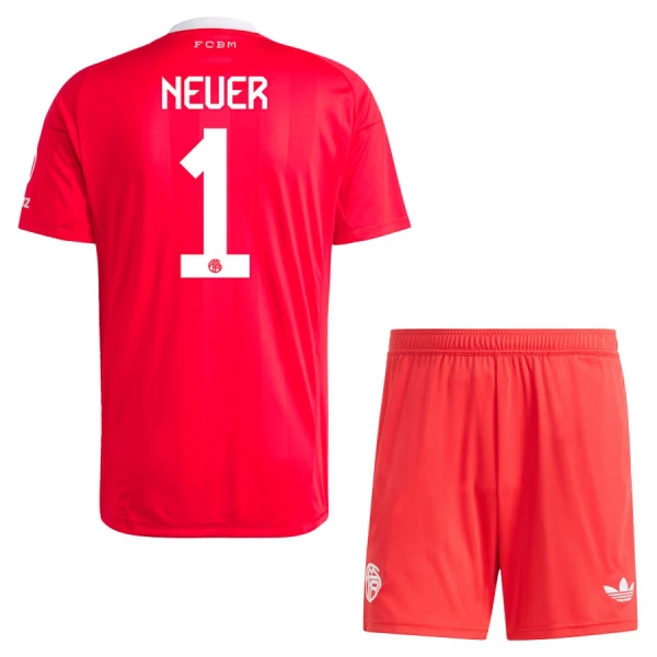 FC Bayern München Neuer 1 Målvakt Fotbollströja Barn 2025/26 Röd FC Bayern München Neuer 1 Målvakt Fotbollströja Barn 2025/26 Röd