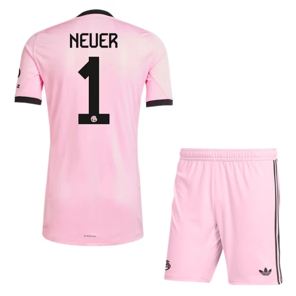 FC Bayern München Neuer 1 Målvakt Fotbollströja Barn 2025/26 Rosa FC Bayern München Neuer 1 Målvakt Fotbollströja Barn 2025/26 Rosa