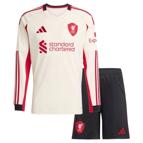 Liverpool Fotbollströja Barn Borta 2025/26 Långärmad Liverpool Fotbollströja Barn Borta 2025/26 Långärmad