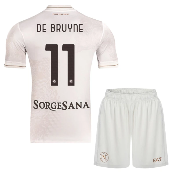 Napoli De Bruyne 11 Fotbollströja Barn Borta 2025/26 Napoli De Bruyne 11 Fotbollströja Barn Borta 2025/26