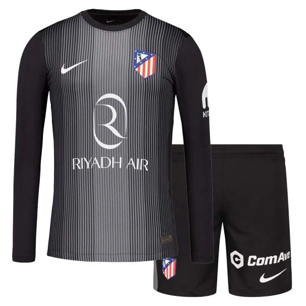 Atlético Madrid Målvakt Fotbollströja Barn 2025/26 Svart Långärmad