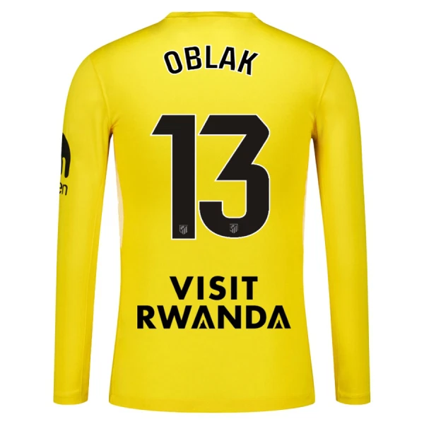 Atlético Madrid Oblak 13 Målvakt Fotbollströja 2025/26 Gul Långärmad