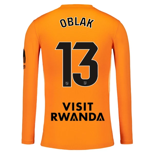 Atlético Madrid Oblak 13 Målvakt Fotbollströja 2025/26 Orange Långärmad