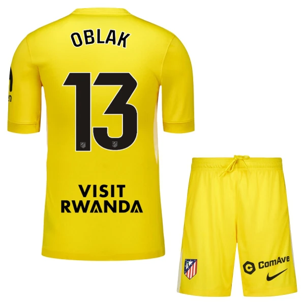 Atlético Madrid Oblak 13 Målvakt Fotbollströja Barn 2025/26 Gul