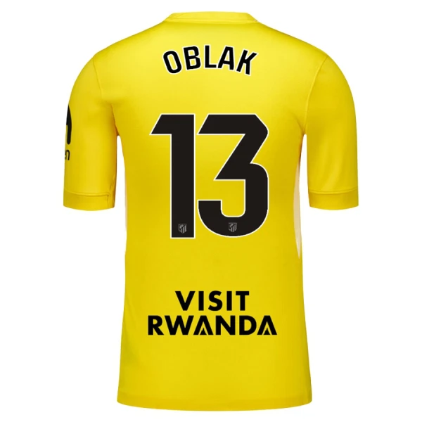 Atlético Madrid Oblak 13 Målvakt Fotbollströja Barn 2025/26 Gul