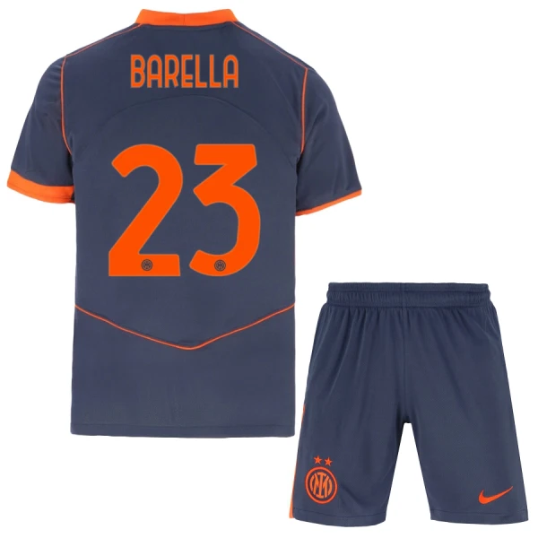 Inter Milan Barella 23 Fotbollströja Barn Tredje 2025/26