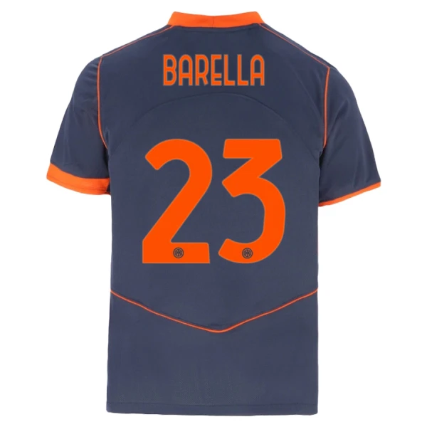 Inter Milan Barella 23 Fotbollströja Barn Tredje 2025/26