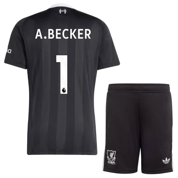 Liverpool A. Becker 1 Målvakt Fotbollströja Barn 2025/26 Svart