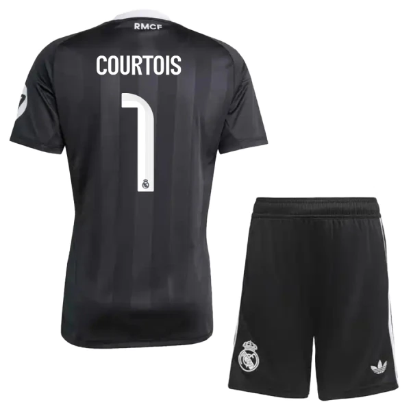 Real Madrid Courtois 1 Målvakt Fotbollströja Barn 2025/26 Svart