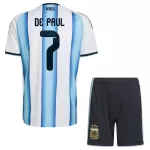 Argentina De Paul 7 Fotbollströja Barn Hemma VM 2026