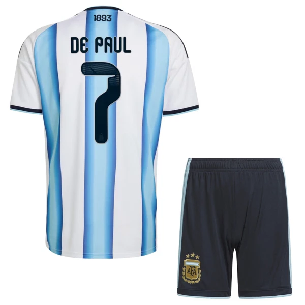 Argentina De Paul 7 Fotbollströja Barn Hemma VM 2026