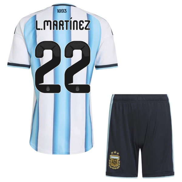 Argentina Lautaro Martinez 22 Fotbollströja Barn Hemma VM 2026