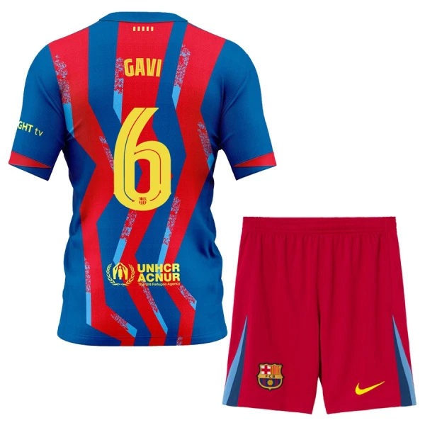 FC Barcelona Gavi 6 Fotbollströja Barn Fjärde 2025/26