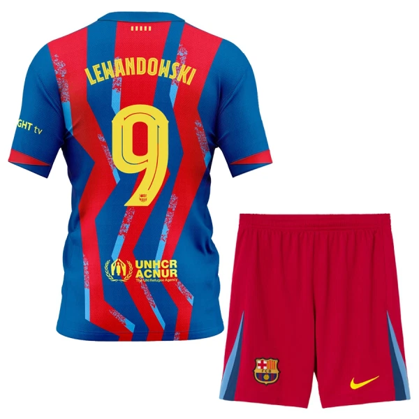FC Barcelona Lewandowski 9 Fotbollströja Barn Fjärde 2025/26