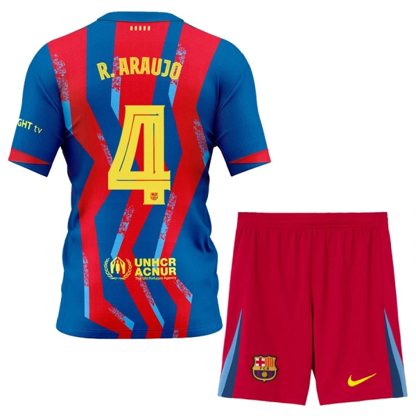 FC Barcelona R. Araujo 4 Fotbollströja Barn Fjärde 2025/26