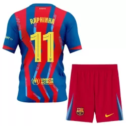 FC Barcelona Raphinha 11 Fotbollströja Barn Fjärde 2025/26