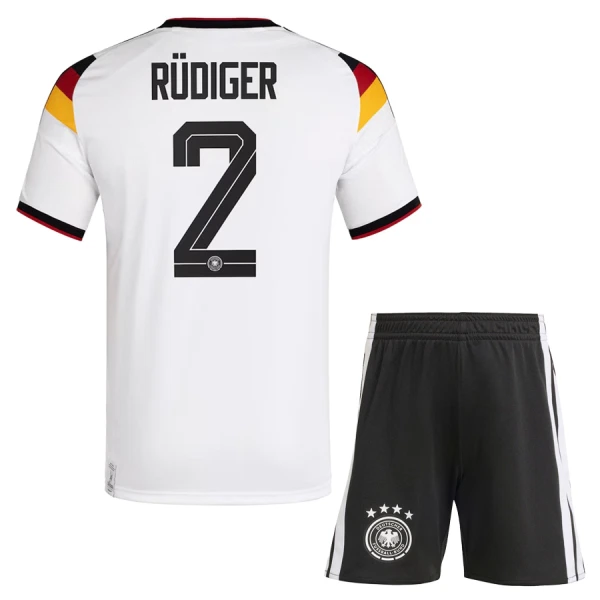 Tyskland Rudiger 2 Fotbollströja Barn Hemma VM 2026