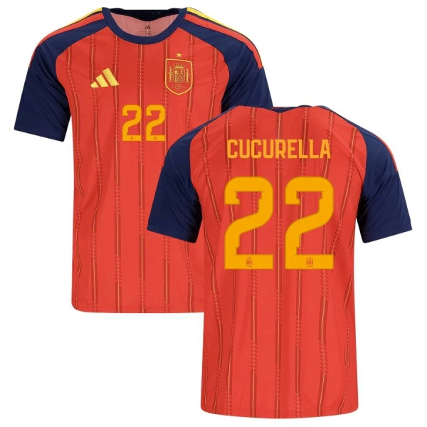 Spanien Cucurella 22 Fotbollströja Hemma VM 2026