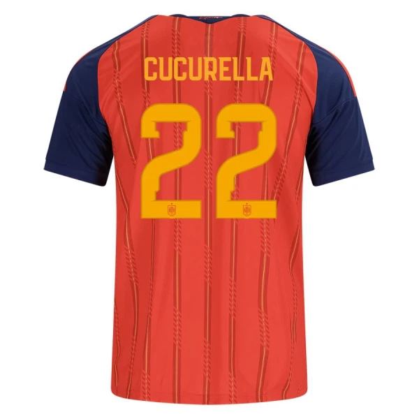 Spanien Cucurella 22 Fotbollströja Hemma VM 2026