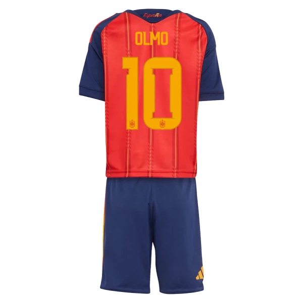 Spanien Olmo 10 Fotbollströja Barn Hemma VM 2026