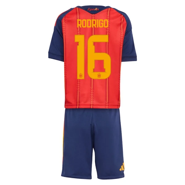 Spanien Rodrigo 16 Fotbollströja Barn Hemma VM 2026