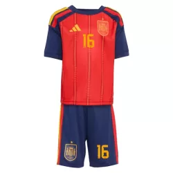Spanien Rodrigo 16 Fotbollströja Barn Hemma VM 2026