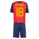 Spanien ZUBIMENDI 18 Fotbollströja Barn Hemma VM 2026