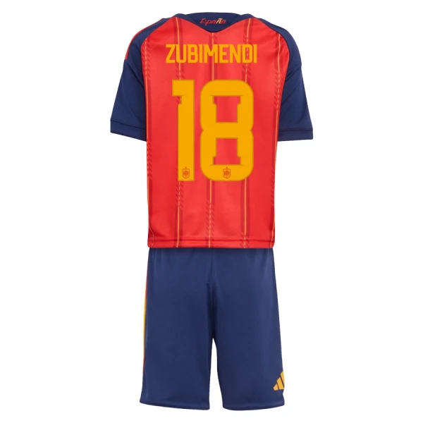 Spanien ZUBIMENDI 18 Fotbollströja Barn Hemma VM 2026