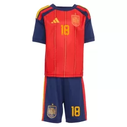 Spanien ZUBIMENDI 18 Fotbollströja Barn Hemma VM 2026