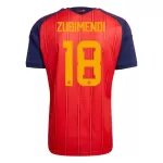 Spanien ZUBIMENDI 18 Fotbollströja Hemma VM 2026
