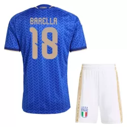 Italien Barella 18 Fotbollströja Barn Hemma VM 2026