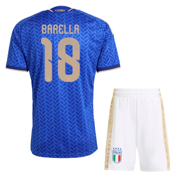Italien Barella 18 Fotbollströja Barn Hemma VM 2026 Italien Barella 18 Fotbollströja Barn Hemma VM 2026