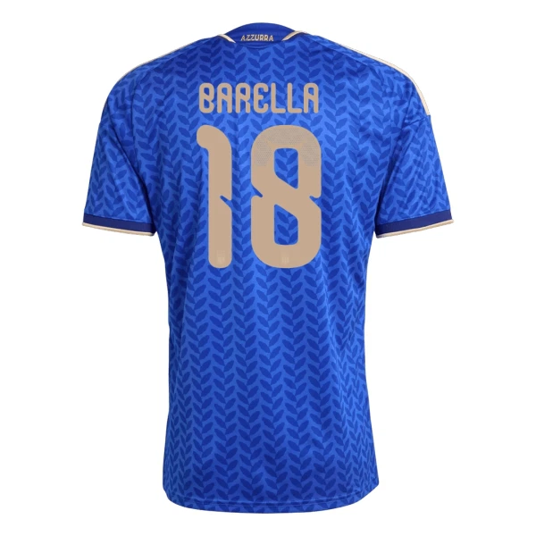 Italien Barella 18 Fotbollströja Barn Hemma VM 2026