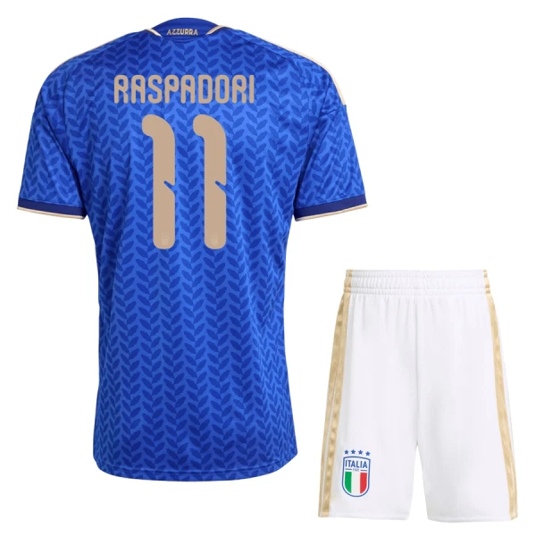 Italien Raspadori 11 Fotbollströja Barn Hemma VM 2026