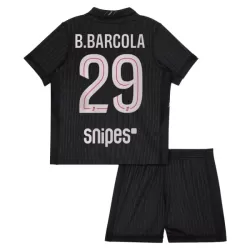 Paris Saint-Germain B. Barcola 29 Fotbollströja Barn Fjärde Jordan 2025/26