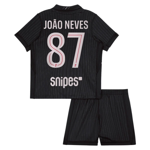 Paris Saint-Germain Joao Neves 87 Fotbollströja Barn Fjärde Jordan 2025/26