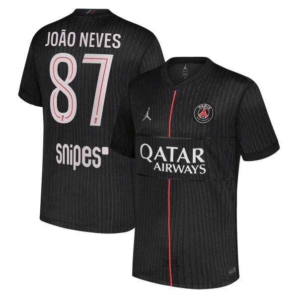 Paris Saint-Germain Joao Neves 87 Fotbollströja Fjärde Jordan 2025/26