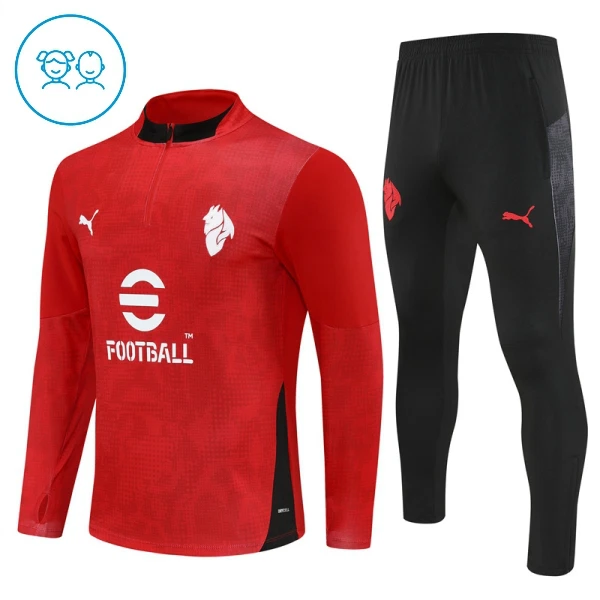 AC Milan Träningströjasats Quarter-Zip Barn 2025/26 Röd
