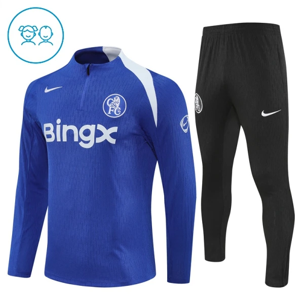 Chelsea Träningströjasats Quarter-Zip Barn 2025/26 Blå