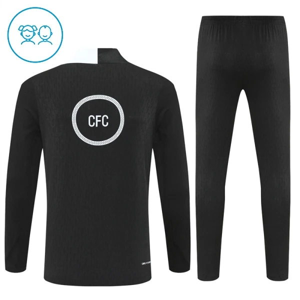 Chelsea Träningströjasats Quarter-Zip Barn 2025/26 Svart