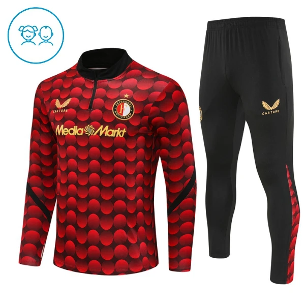 Feyenoord Rotterdam Träningströjasats Quarter-Zip Barn 2025/26 Röd Feyenoord Rotterdam Träningströjasats Quarter-Zip Barn 2025/26 Röd