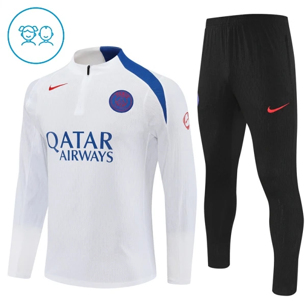 Paris Saint-Germain Träningströjasats Quarter-Zip Barn 2025/26 Vit